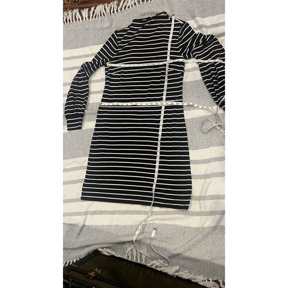 Ann Taylor Dress Black Striped Lantern Sleeve Shift  Size Small New With Tags - Picture 9 of 9
